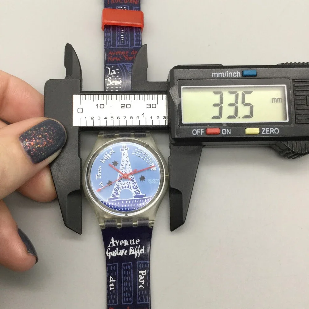 Swatch Gent Titi Parisien Watch Women Swiss Made 34mm Blue Dial New Battery - Picture 14 of 15